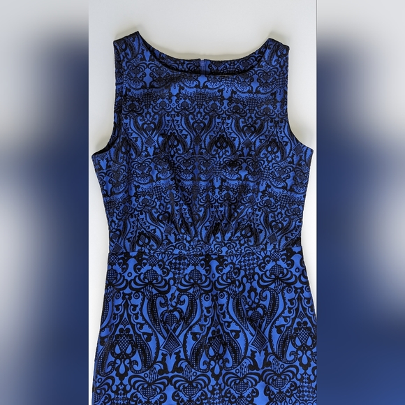 New York & company blue velvet detail dress - Picture 2 of 5